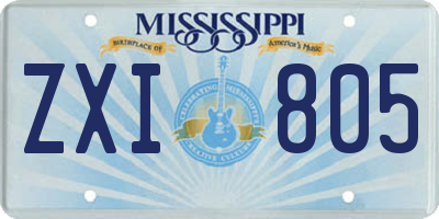 MS license plate ZXI805