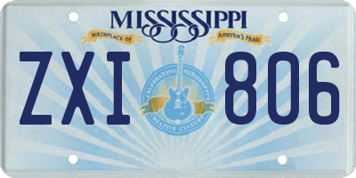 MS license plate ZXI806