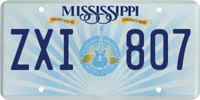 MS license plate ZXI807