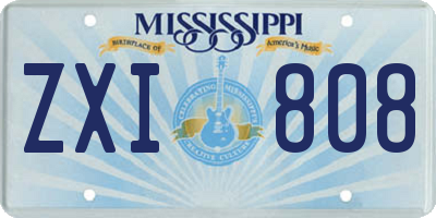 MS license plate ZXI808