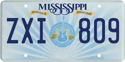 MS license plate ZXI809