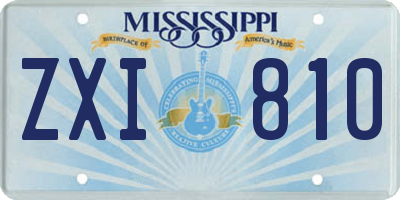 MS license plate ZXI810