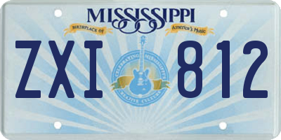 MS license plate ZXI812