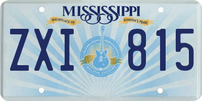 MS license plate ZXI815