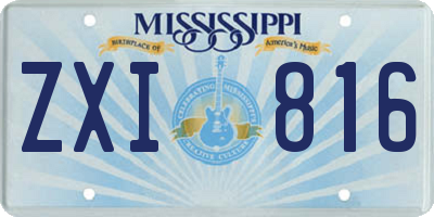 MS license plate ZXI816