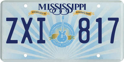 MS license plate ZXI817