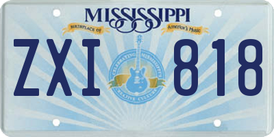MS license plate ZXI818