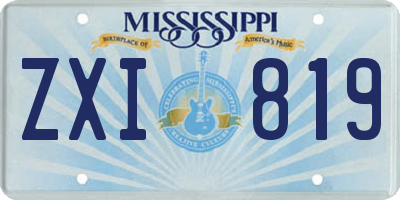 MS license plate ZXI819