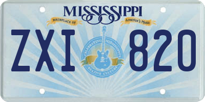 MS license plate ZXI820