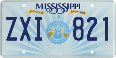 MS license plate ZXI821