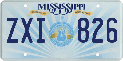 MS license plate ZXI826