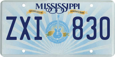 MS license plate ZXI830