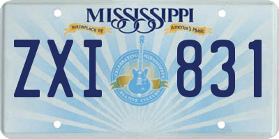 MS license plate ZXI831