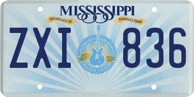 MS license plate ZXI836