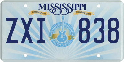 MS license plate ZXI838