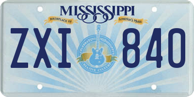 MS license plate ZXI840