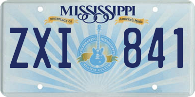 MS license plate ZXI841