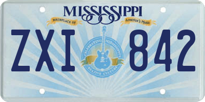 MS license plate ZXI842