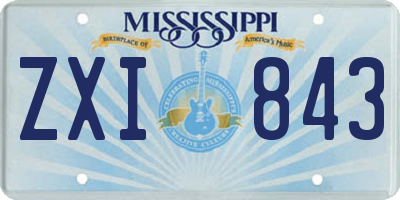 MS license plate ZXI843