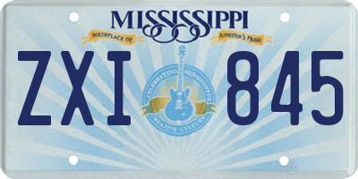 MS license plate ZXI845