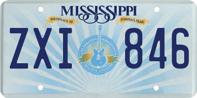 MS license plate ZXI846