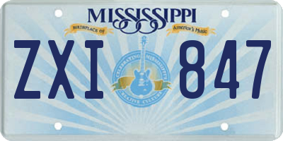 MS license plate ZXI847