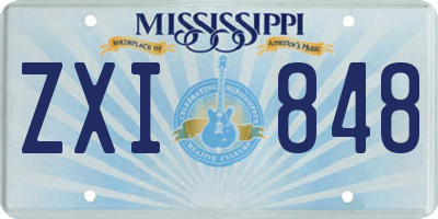MS license plate ZXI848