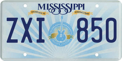 MS license plate ZXI850