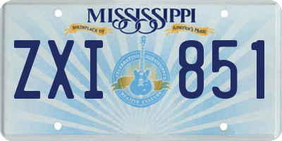 MS license plate ZXI851