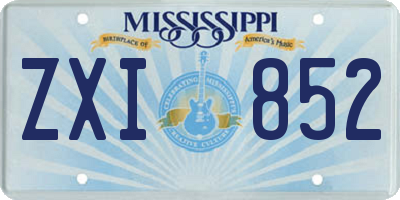 MS license plate ZXI852