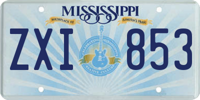 MS license plate ZXI853
