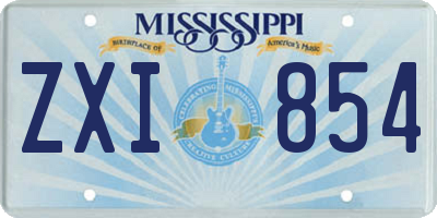 MS license plate ZXI854