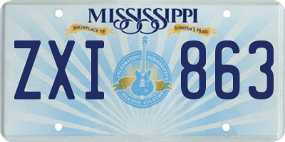 MS license plate ZXI863