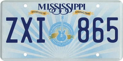 MS license plate ZXI865