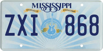 MS license plate ZXI868
