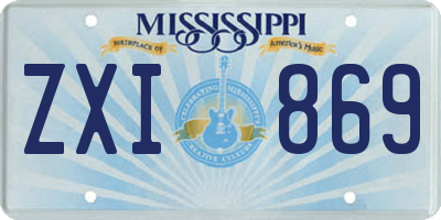 MS license plate ZXI869