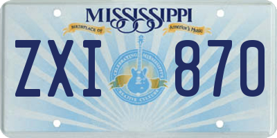 MS license plate ZXI870