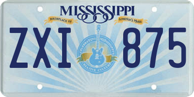 MS license plate ZXI875