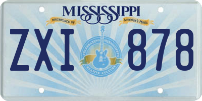 MS license plate ZXI878