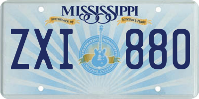 MS license plate ZXI880