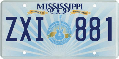 MS license plate ZXI881