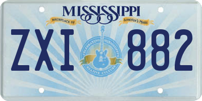 MS license plate ZXI882