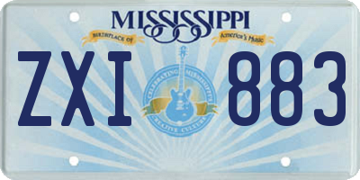 MS license plate ZXI883