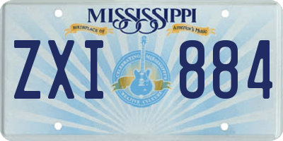 MS license plate ZXI884