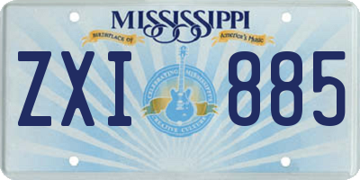MS license plate ZXI885