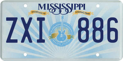 MS license plate ZXI886