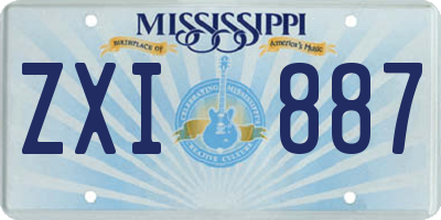 MS license plate ZXI887