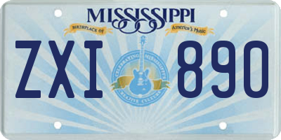 MS license plate ZXI890