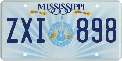 MS license plate ZXI898