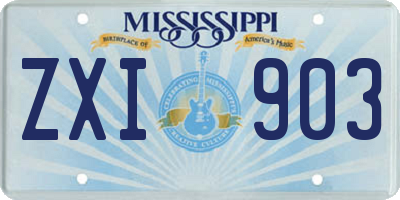 MS license plate ZXI903